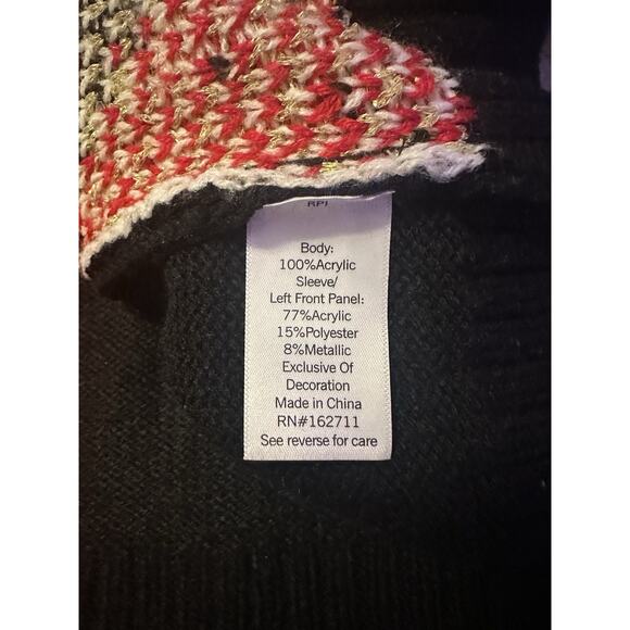 Celebrate Together Ugly Christmas Sweater Cardigan L Oh Snap Gingerbread Argyle - Picture 7 of 11